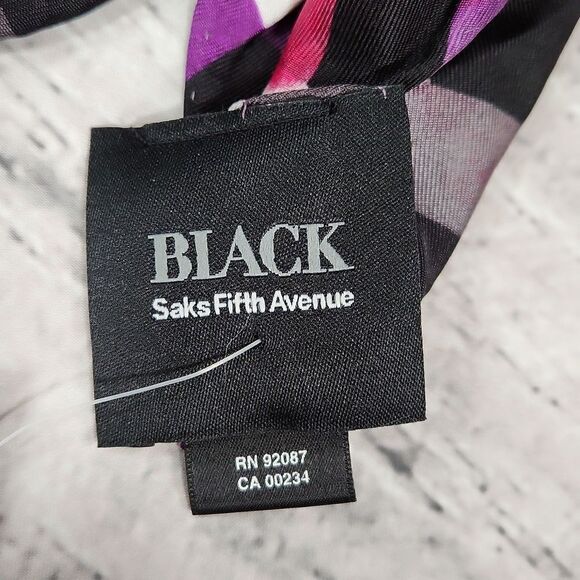 🐞NWT Saks Fifth Avenue Silk Multicolored Patterned Scarf - Picture 11 of 13